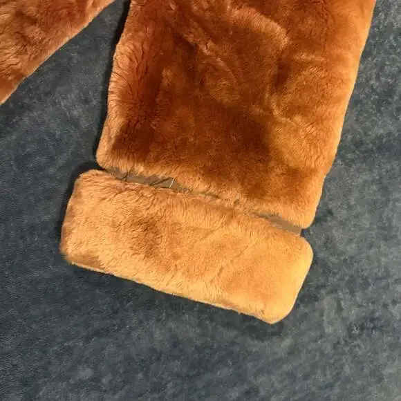 Vintage Hopper Furs St. Louis Brown Mouton Sheepskin Teddy Bear Swing Coat - Picture 2 of 9